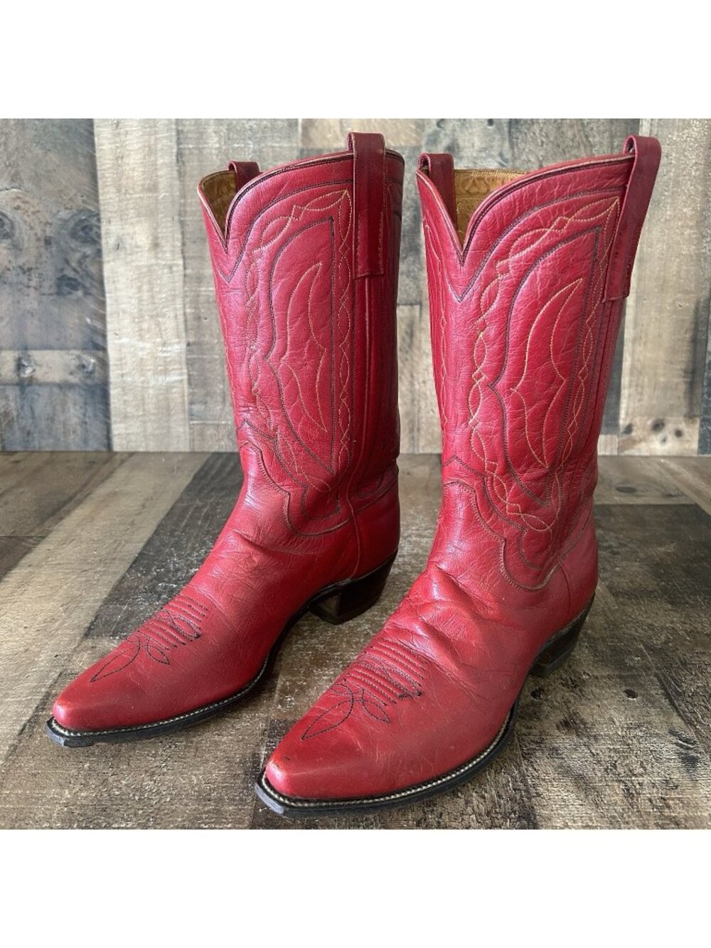 Hyer Vintage Red Snip Toe Western Cowboy Boots Womens 6 B